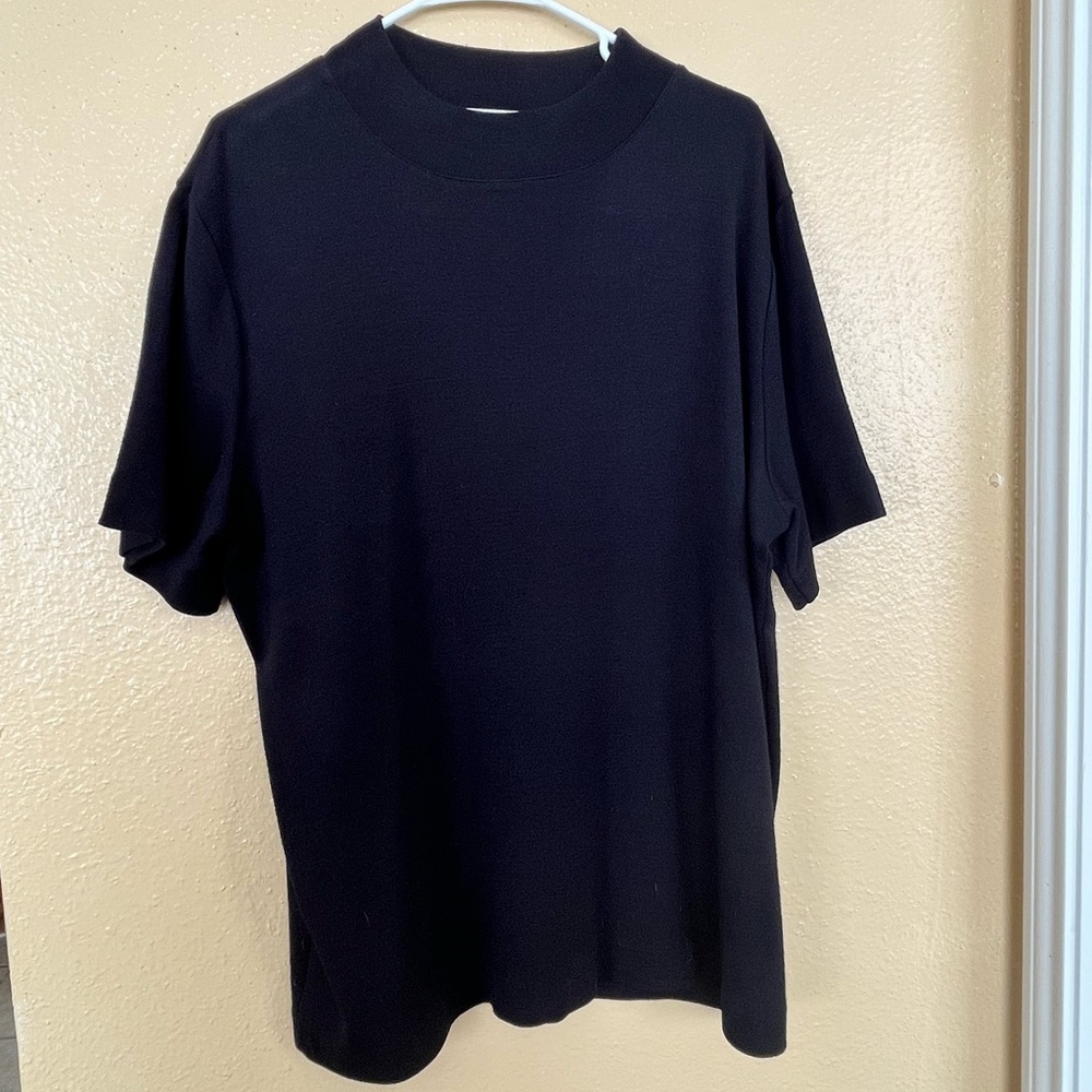 Black Wide Mock Neck